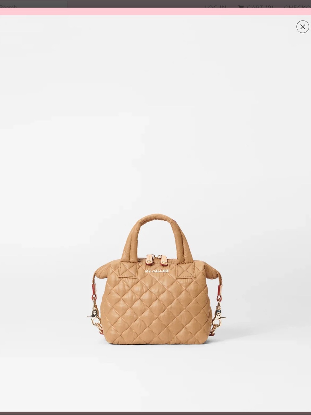 MZ Wallace Micro Sutton Quilted Crossbody Bag Caramel